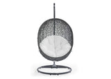 EEI-2273-GRY-WHI Hide Outdoor Patio Swing Chair With Stand By Modway