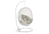 EEI-2273-WHI-BEI Hide Outdoor Patio Swing Chair With Stand By Modway