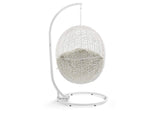EEI-2273-WHI-BEI Hide Outdoor Patio Swing Chair With Stand By Modway