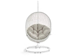 EEI-2273-WHI-BEI Hide Outdoor Patio Swing Chair With Stand By Modway