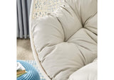 EEI-2273-WHI-BEI Hide Outdoor Patio Swing Chair With Stand By Modway
