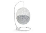 EEI-2273-WHI-GRY Hide Outdoor Patio Swing Chair With Stand By Modway