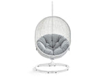 EEI-2273-WHI-GRY Hide Outdoor Patio Swing Chair With Stand By Modway