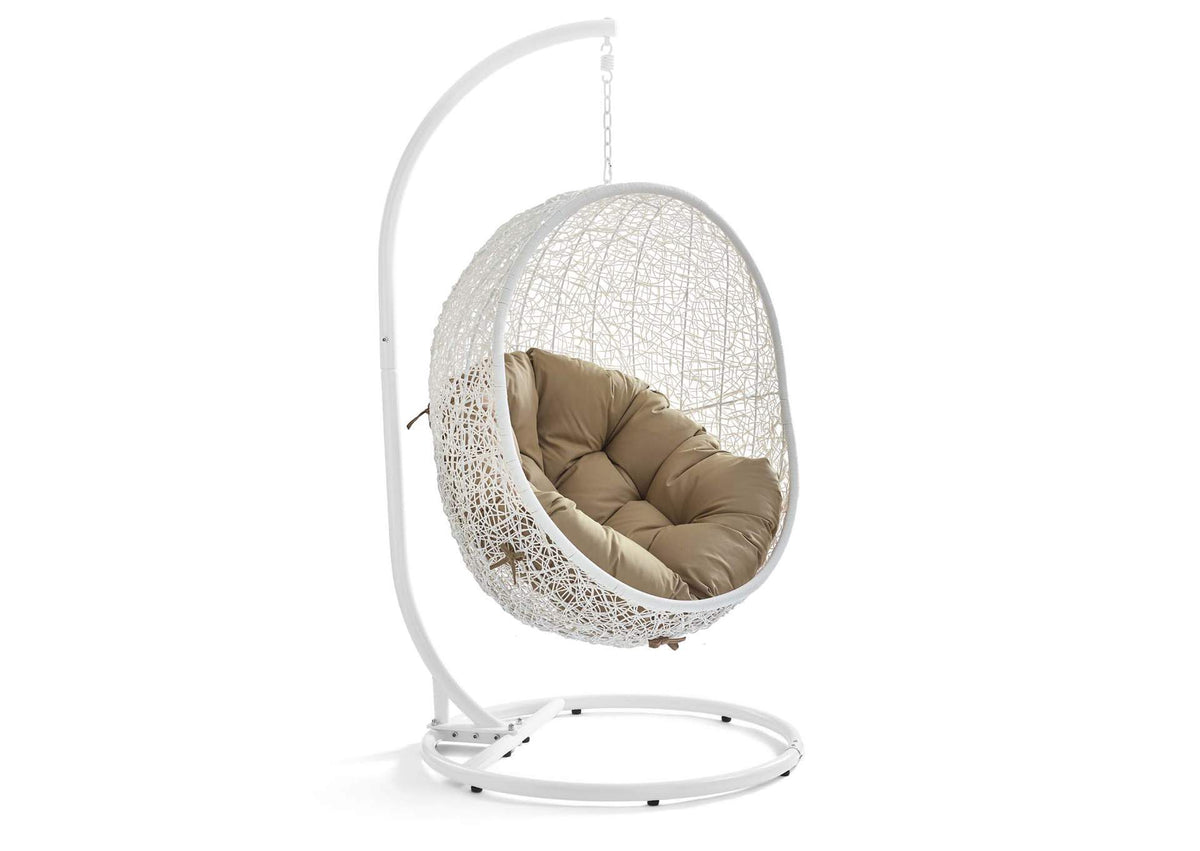 EEI-2273-WHI-MOC Hide Outdoor Patio Swing Chair With Stand By Modway