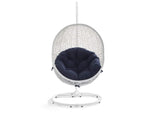 EEI-2273-WHI-NAV Hide Outdoor Patio Swing Chair With Stand By Modway