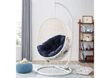 EEI-2273-WHI-NAV Hide Outdoor Patio Swing Chair With Stand By Modway