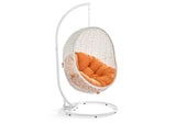 EEI-2273-WHI-ORA Hide Outdoor Patio Swing Chair With Stand By Modway