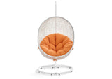 EEI-2273-WHI-ORA Hide Outdoor Patio Swing Chair With Stand By Modway