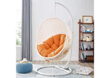 EEI-2273-WHI-ORA Hide Outdoor Patio Swing Chair With Stand By Modway
