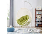 EEI-2273-WHI-PER Hide Outdoor Patio Swing Chair With Stand By Modway