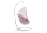 EEI-2273-WHI-RED Hide Outdoor Patio Swing Chair With Stand By Modway
