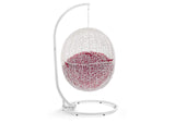 EEI-2273-WHI-RED Hide Outdoor Patio Swing Chair With Stand By Modway