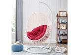 EEI-2273-WHI-RED Hide Outdoor Patio Swing Chair With Stand By Modway