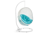EEI-2273-WHI-TRQ Hide Outdoor Patio Swing Chair With Stand By Modway