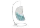 EEI-2273-WHI-TRQ Hide Outdoor Patio Swing Chair With Stand By Modway