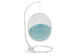 EEI-2273-WHI-TRQ Hide Outdoor Patio Swing Chair With Stand By Modway