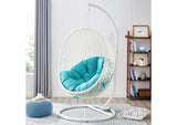 EEI-2273-WHI-TRQ Hide Outdoor Patio Swing Chair With Stand By Modway