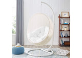 EEI-2273-WHI-WHI Hide Outdoor Patio Swing Chair With Stand By Modway