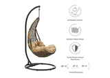 EEI-2276-BLK-MOC-SET Abate Wicker Rattan Outdoor Patio Swing Chair By Modway