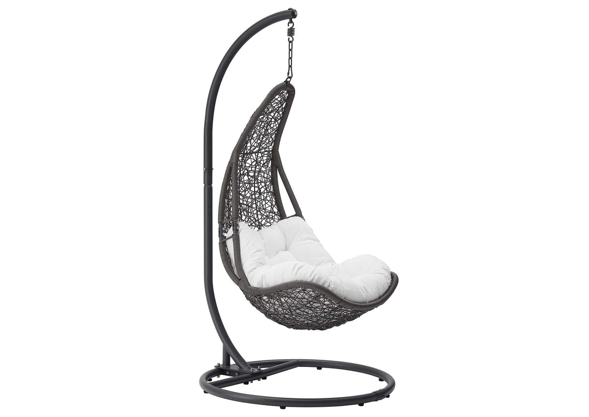 EEI-2276-GRY-WHI-SET Abate Wicker Rattan Outdoor Patio Swing Chair By Modway