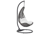 EEI-2276-GRY-WHI-SET Abate Wicker Rattan Outdoor Patio Swing Chair By Modway