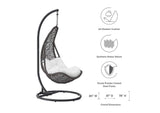 EEI-2276-GRY-WHI-SET Abate Wicker Rattan Outdoor Patio Swing Chair By Modway