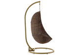 EEI-2277-YLW-WHI-SET Bean Outdoor Patio Wood Swing Chair With Stand By Modway