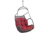 EEI-2279-RED-SET Arbor Outdoor Patio Wood Swing Chair By Modway