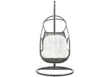 EEI-2279-WHI-SET Arbor Outdoor Patio Wood Swing Chair By Modway
