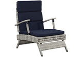 EEI-2301-LGR-NAV Envisage Chaise Outdoor Patio Wicker Rattan Lounge Chair By Modway