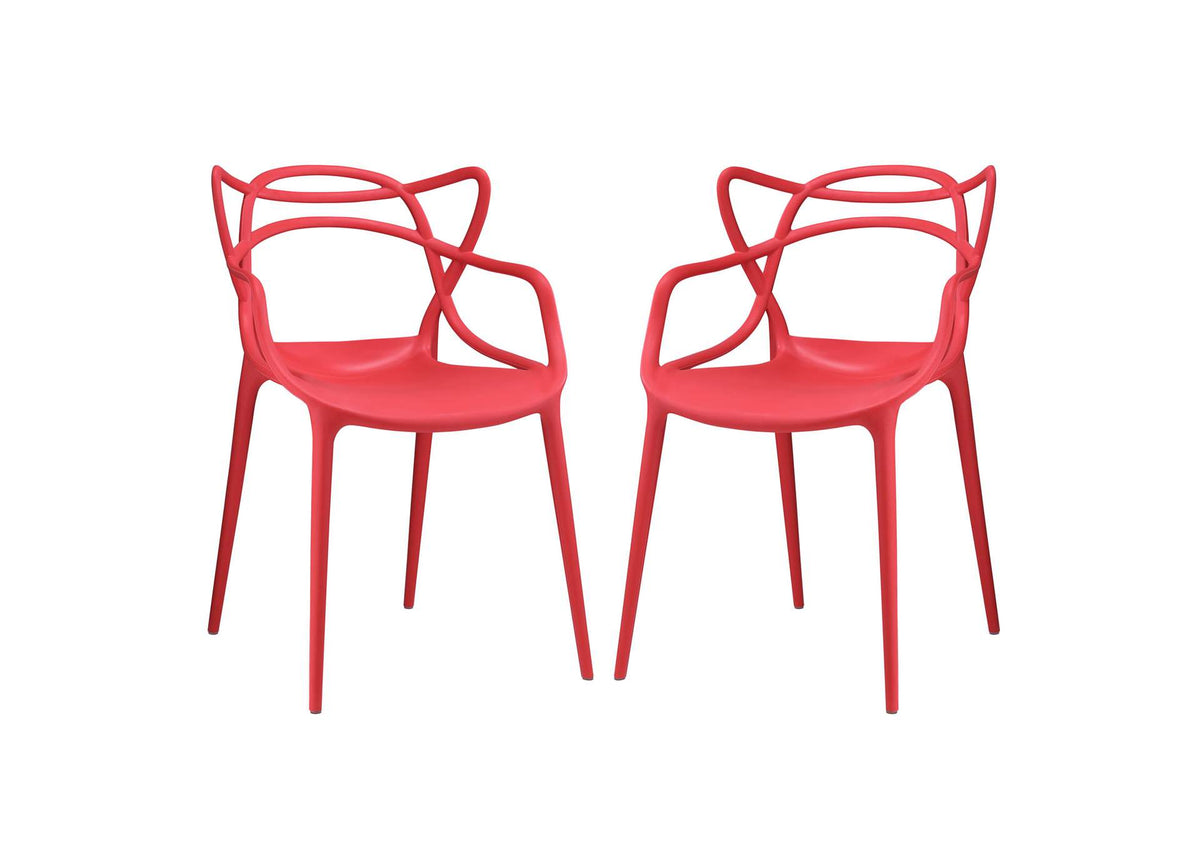 EEI-2347-RED-SET Entangled Dining Set Set Of 2 By Modway
