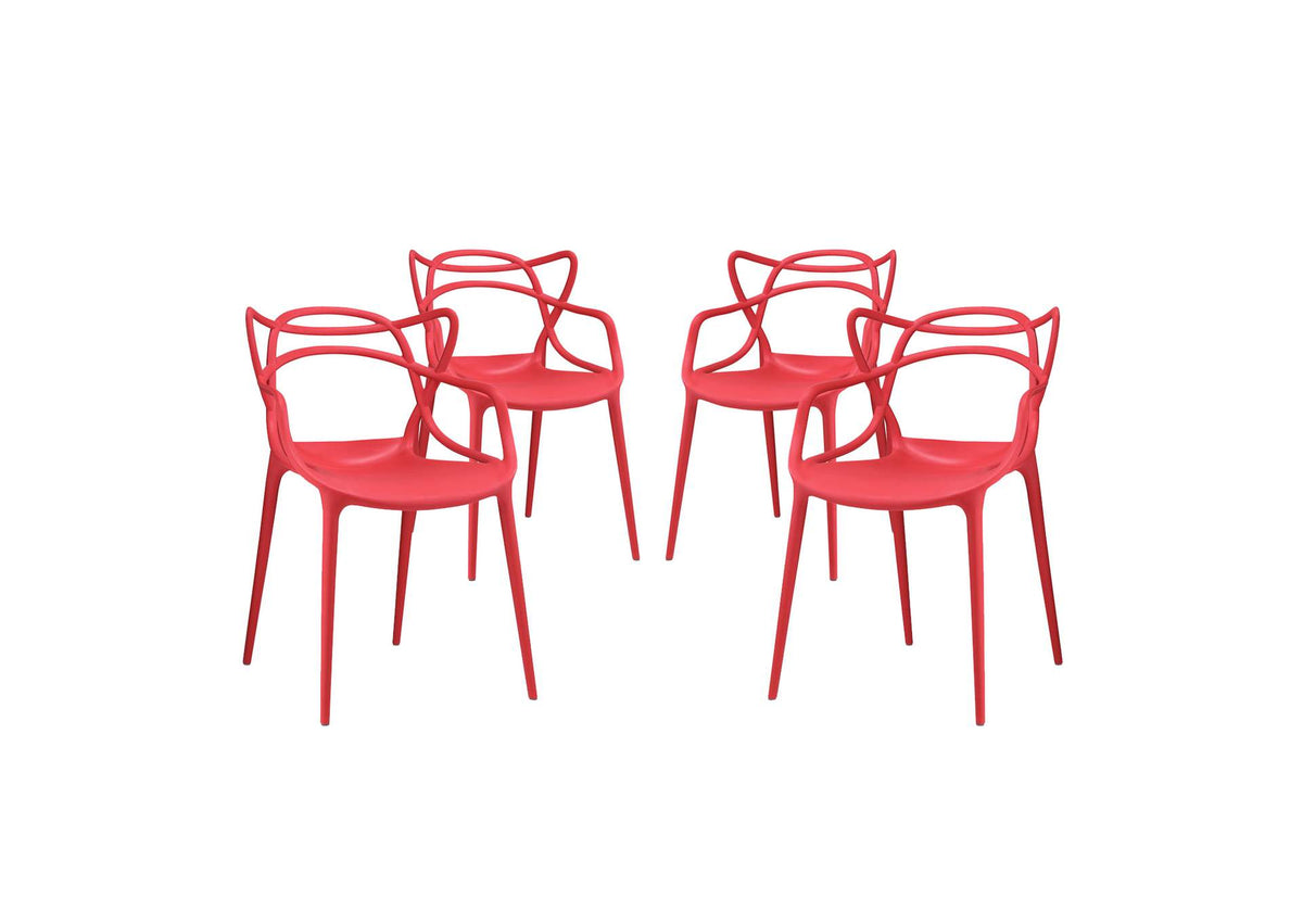 EEI-2348-RED-SET Entangled Dining Set Set Of 4 By Modway