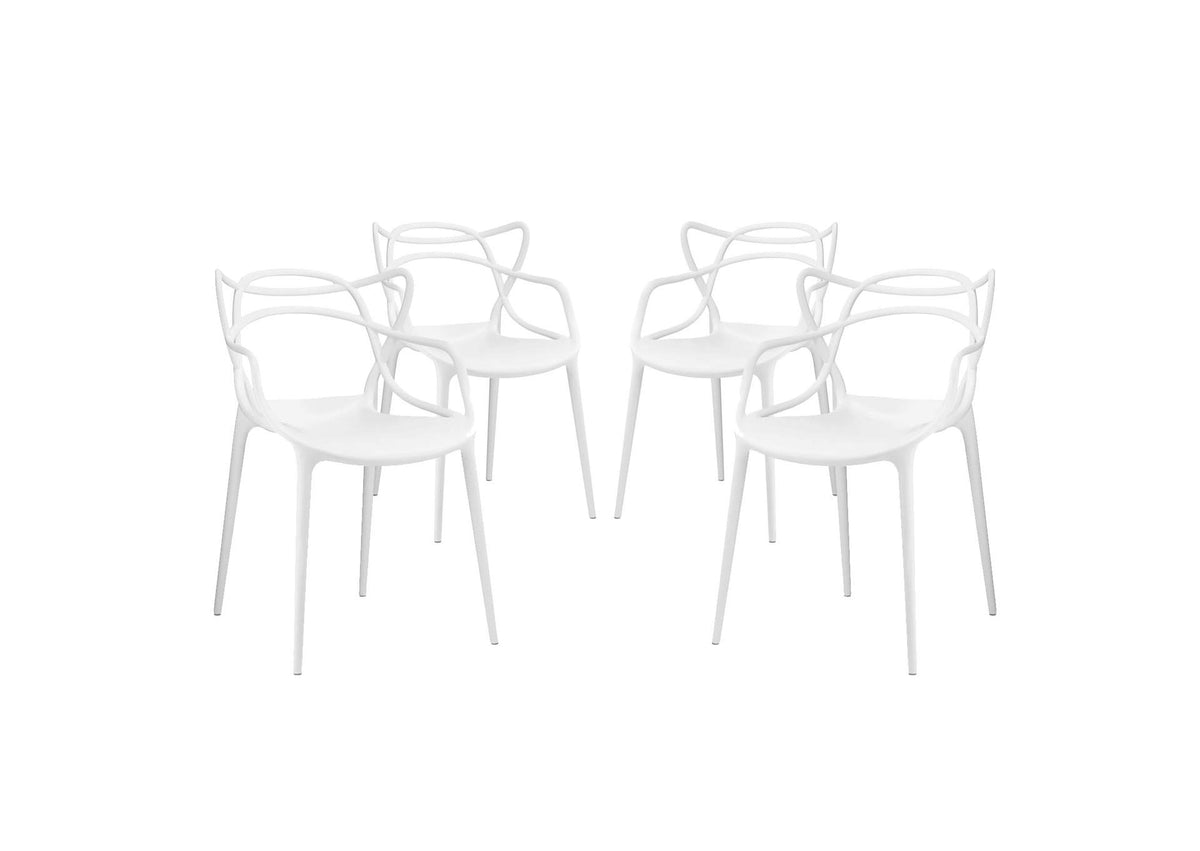 EEI-2348-WHI-SET Entangled Dining Set Set Of 4 By Modway