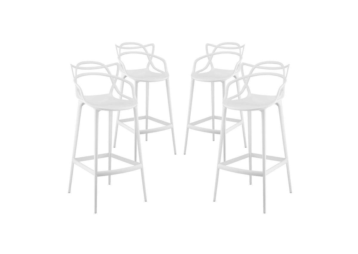 EEI-2402-WHI-SET Entangled Bar Stool Set Of 4 By Modway