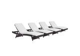 EEI-2429-EXP-WHI-SET Convene Outdoor Patio Chaise Set Of 4 By Modway