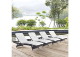 EEI-2429-EXP-WHI-SET Convene Outdoor Patio Chaise Set Of 4 By Modway