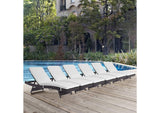 EEI-2430-EXP-WHI-SET Convene Outdoor Patio Chaise Set Of 6 By Modway