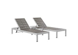EEI-2466-SLV-GRY-SET Shore 3 Piece Outdoor Patio Aluminum Set By Modway