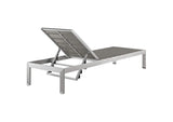 EEI-2467-SLV-GRY-SET Shore Outdoor Patio Aluminum Chaise Set Of 2 By Modway