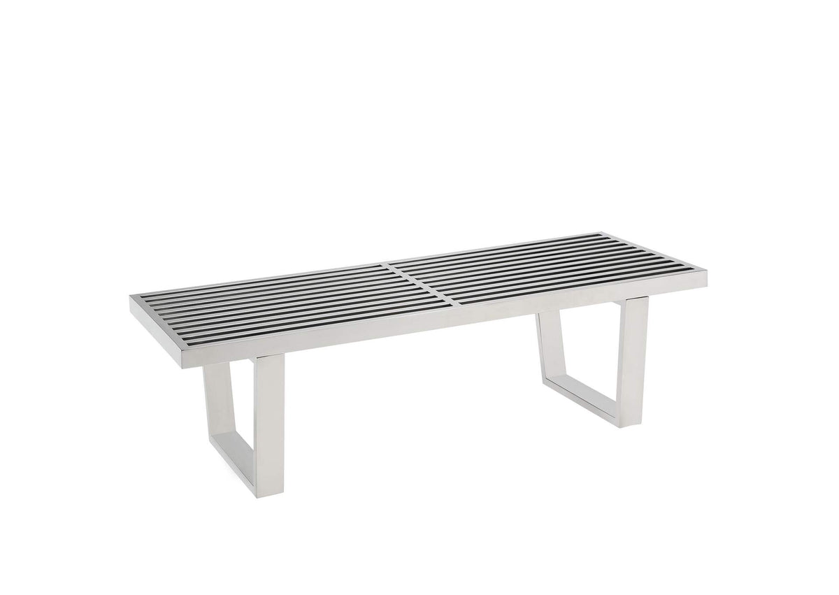 EEI-247-SLV Sauna 4' Stainless Steel Bench By Modway