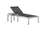EEI-2470-SLV-BLK-SET Shore 2 Piece Outdoor Patio Aluminum Set By Modway