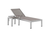 EEI-2470-SLV-GRY-SET Shore 2 Piece Outdoor Patio Aluminum Set By Modway