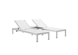 EEI-2471-SLV-WHI-SET Shore 3 Piece Outdoor Patio Aluminum Set By Modway