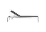 EEI-2472-SLV-BLK-SET Shore Outdoor Patio Aluminum Chaise Set Of 2 By Modway