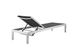 EEI-2472-SLV-BLK-SET Shore Outdoor Patio Aluminum Chaise Set Of 2 By Modway