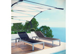 EEI-2472-SLV-BLK-SET Shore Outdoor Patio Aluminum Chaise Set Of 2 By Modway