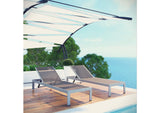 EEI-2472-SLV-GRY-SET Shore Outdoor Patio Aluminum Chaise Set Of 2 By Modway