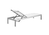 EEI-2472-SLV-WHI-SET Shore Outdoor Patio Aluminum Chaise Set Of 2 By Modway