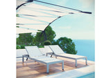 EEI-2472-SLV-WHI-SET Shore Outdoor Patio Aluminum Chaise Set Of 2 By Modway