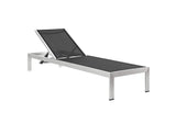 EEI-2474-SLV-BLK-SET Shore Outdoor Patio Aluminum Chaise Set Of 6 By Modway